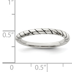 Sterling Silver Stackable Twist Ring