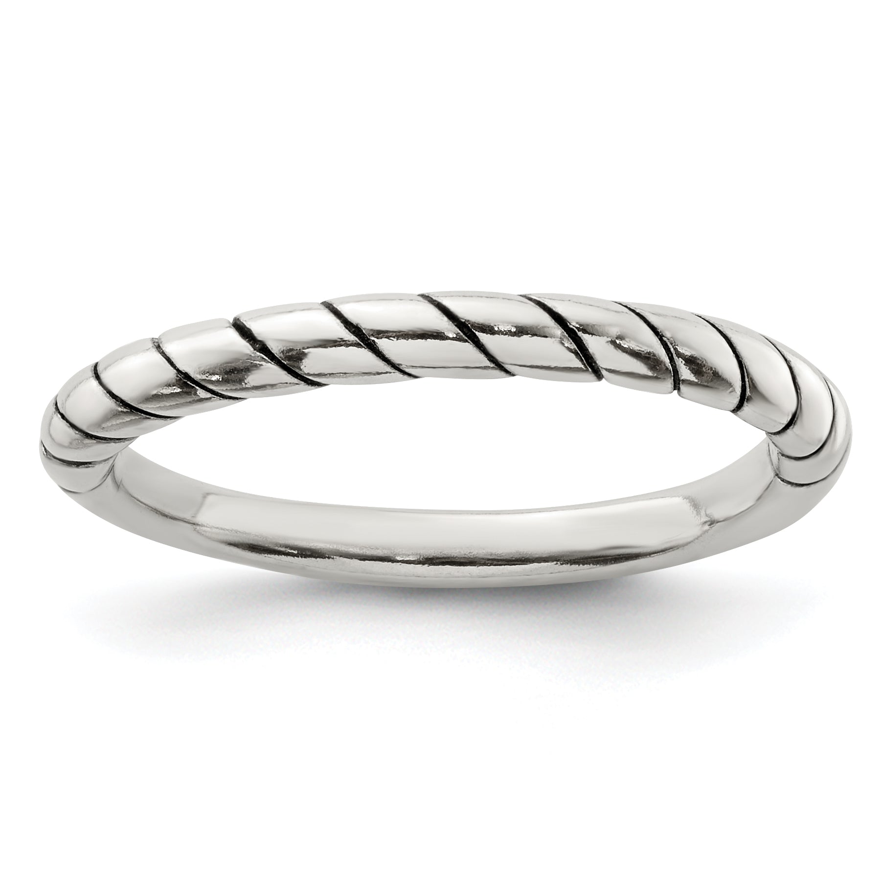 Sterling Silver Stackable Twist Ring