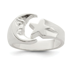 Sterling Silver Moon & Star Ring