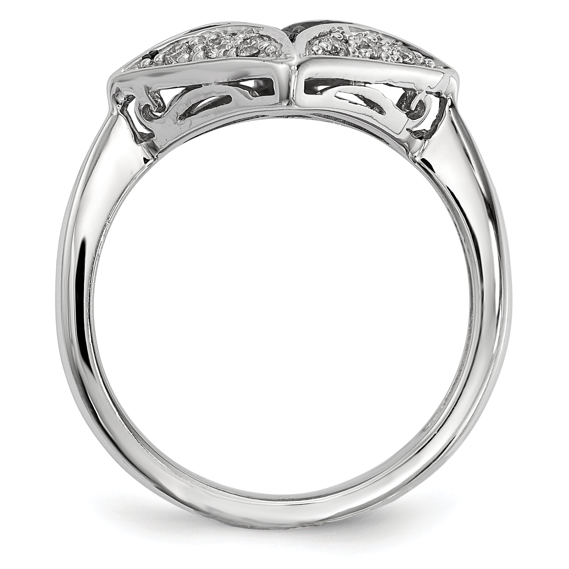 Sterling Silver Champagne Diamond & Diamond Shape Ring