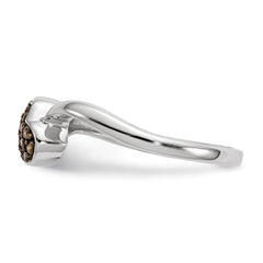 Sterling Silver Champagne Diamond Small Heart Ring