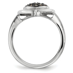 Sterling Silver Champagne Diamond Heart Ring