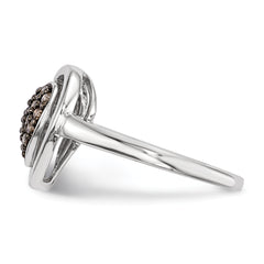 Sterling Silver Champagne Diamond Heart Ring