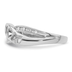 Sterling Silver Rhodium Plated Diamond MOM Ring