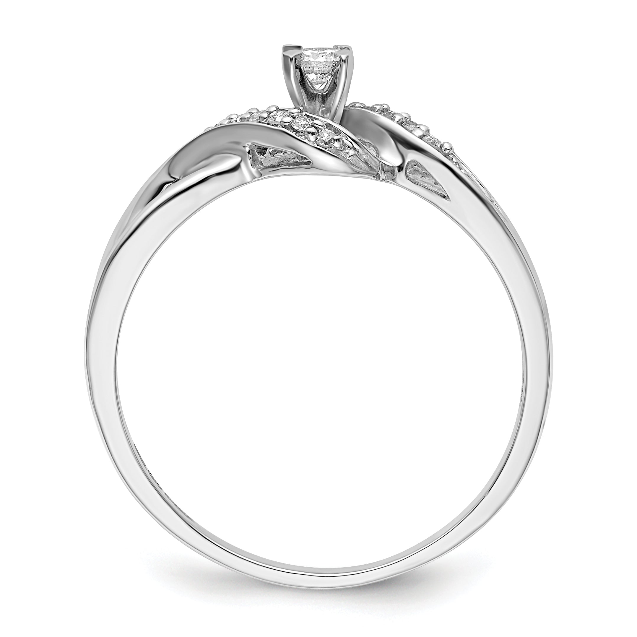 Sterling Silver Rhodium Plated Diamond Promise Ring