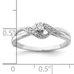 Sterling Silver Rhodium Plated Diamond Promise Ring