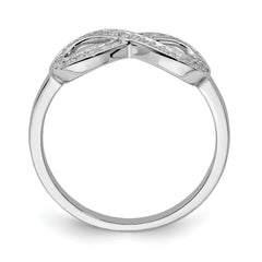 Sterling Silver Rhodium-plated CZ Infinity Ring