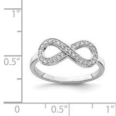 Sterling Silver Rhodium-plated CZ Infinity Ring