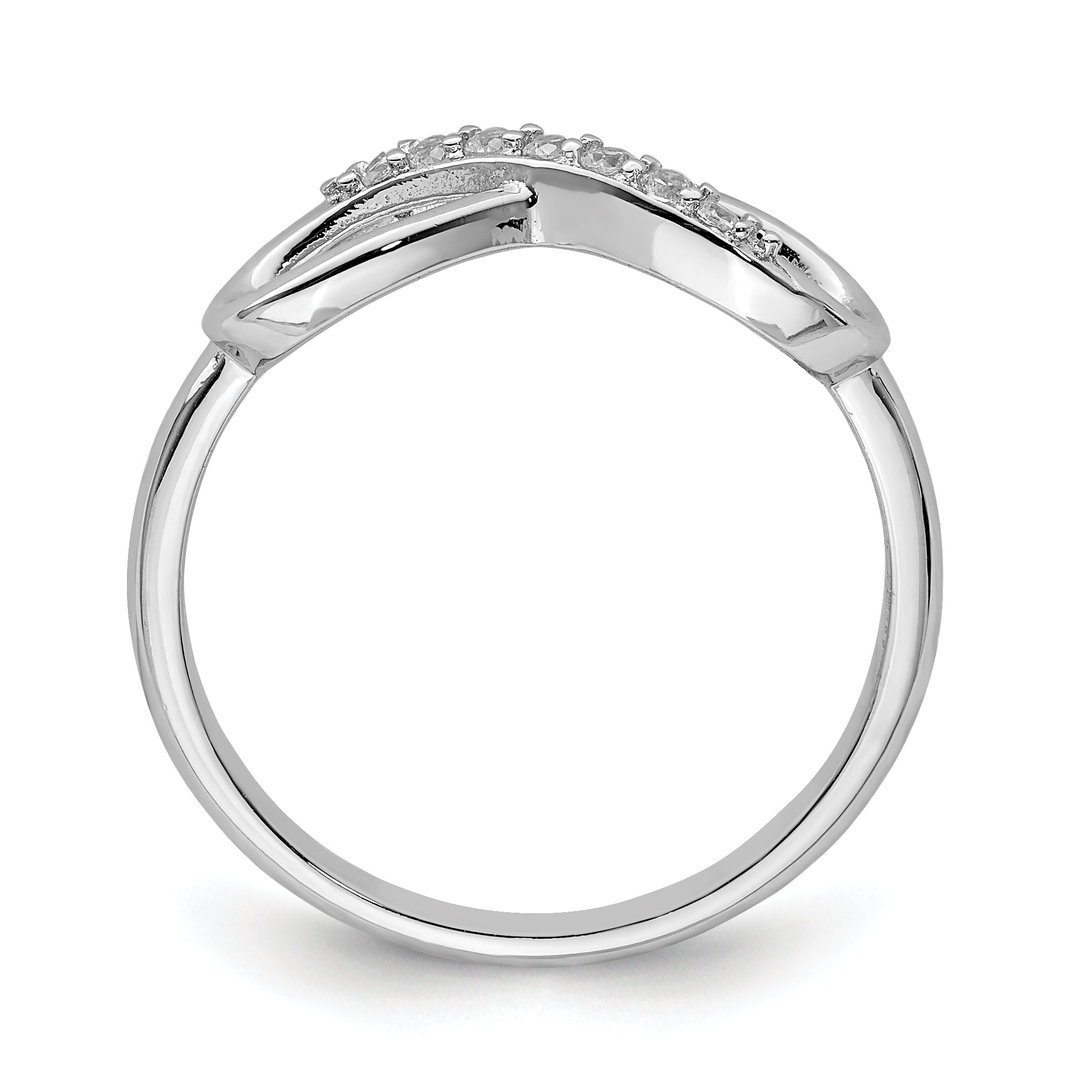 Sterling Silver Rhodium-plated CZ Infinity Ring