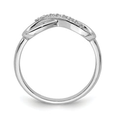 Sterling Silver Rhodium-plated CZ Infinity Ring