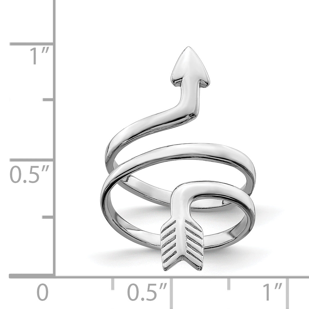 Sterling Silver Rhodium-plated Arrow Wrap Toe Ring