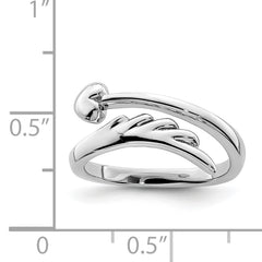 Sterling Silver Rhodium-plated Heart WithWing Toe Ring