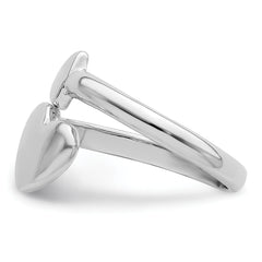 Sterling Silver Rhodium-plated Heart WithArrow Toe Ring