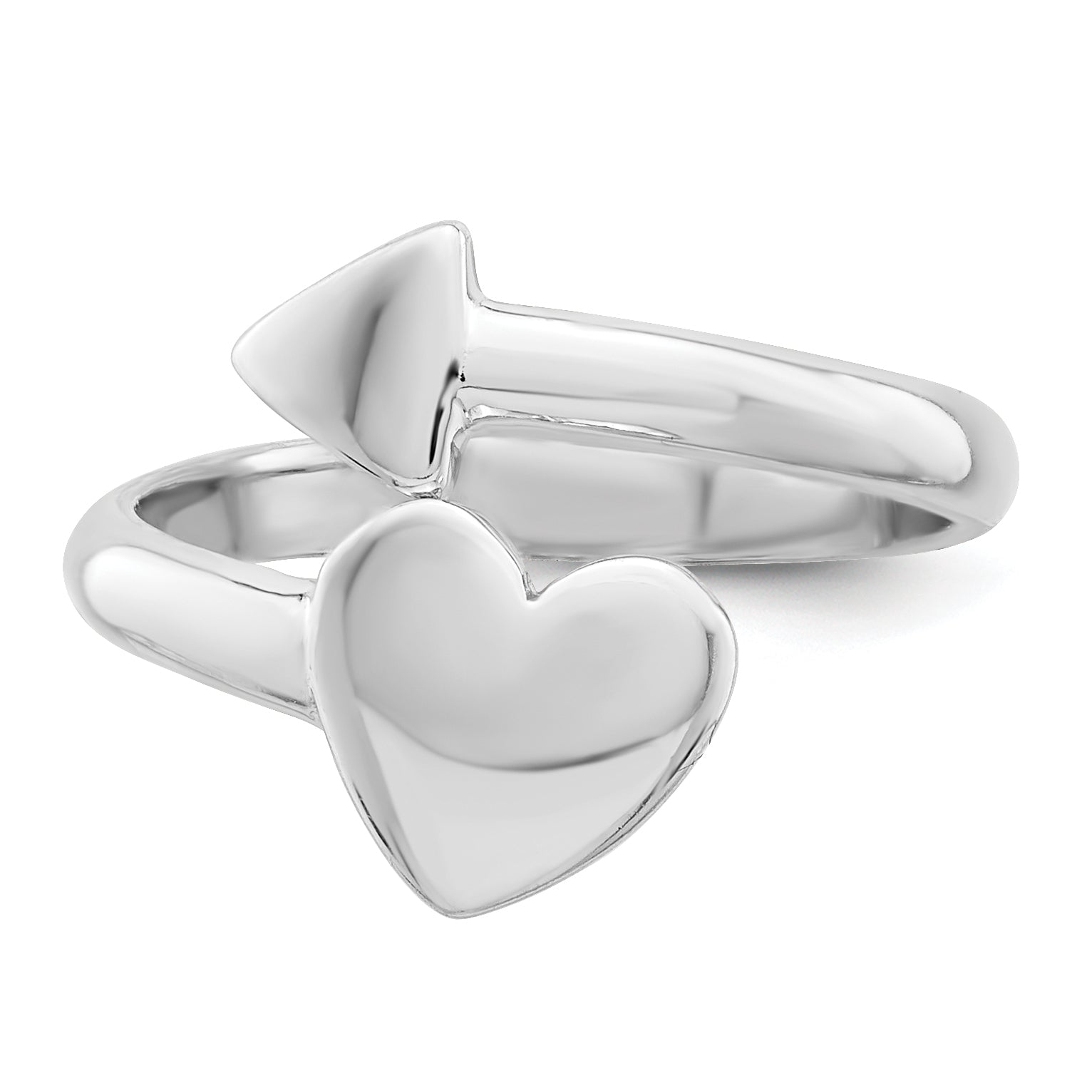 Sterling Silver Rhodium-plated Heart WithArrow Toe Ring