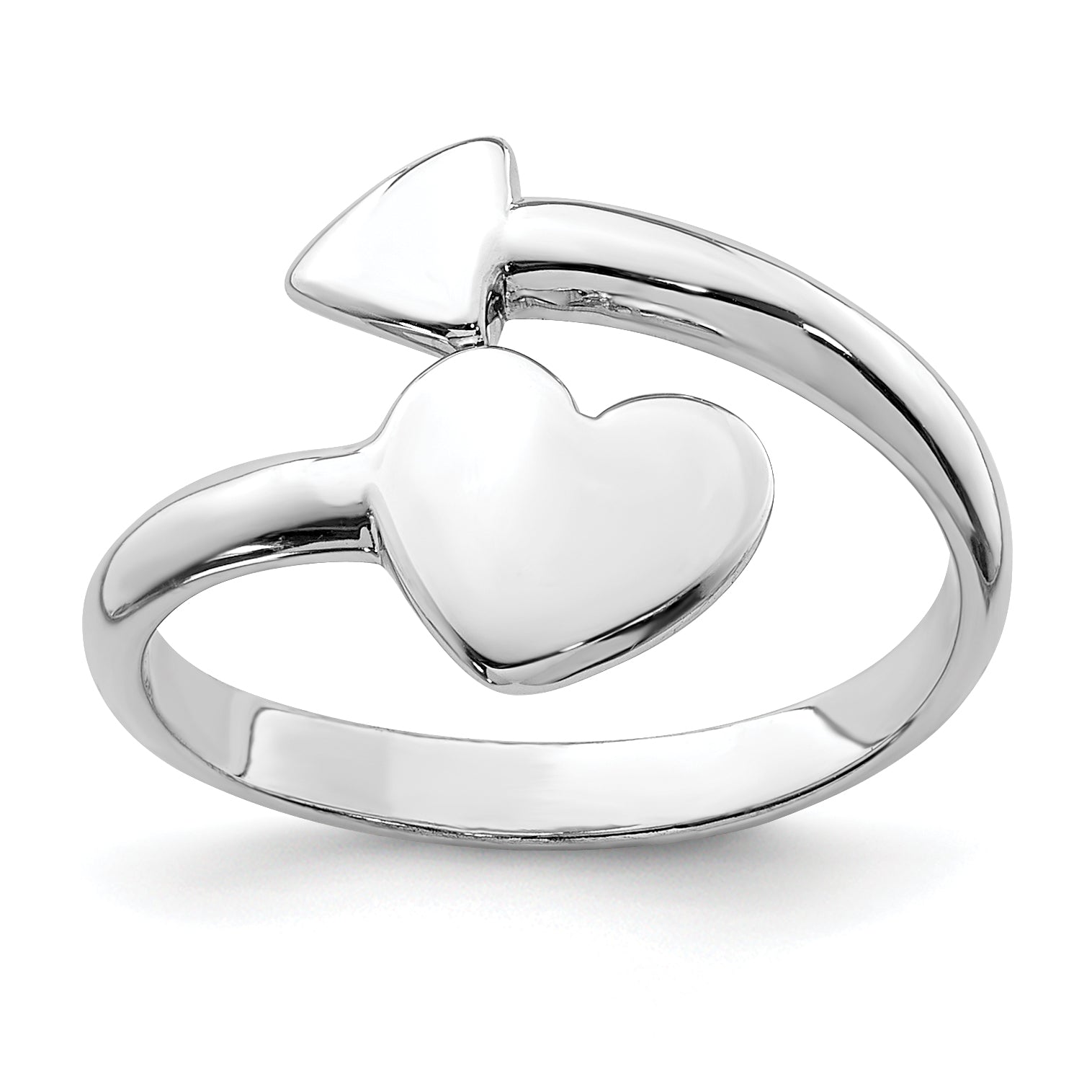 Sterling Silver Rhodium-plated Heart WithArrow Toe Ring