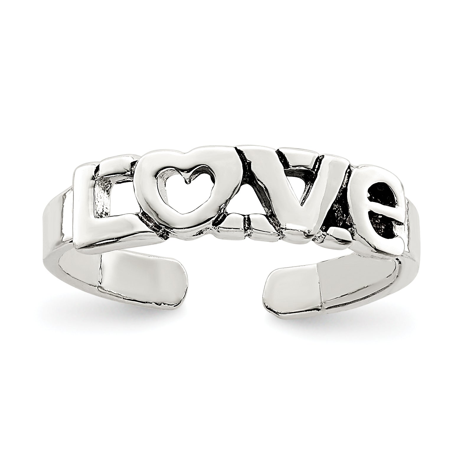 Sterling Silver Antiqued LOVE Toe Ring