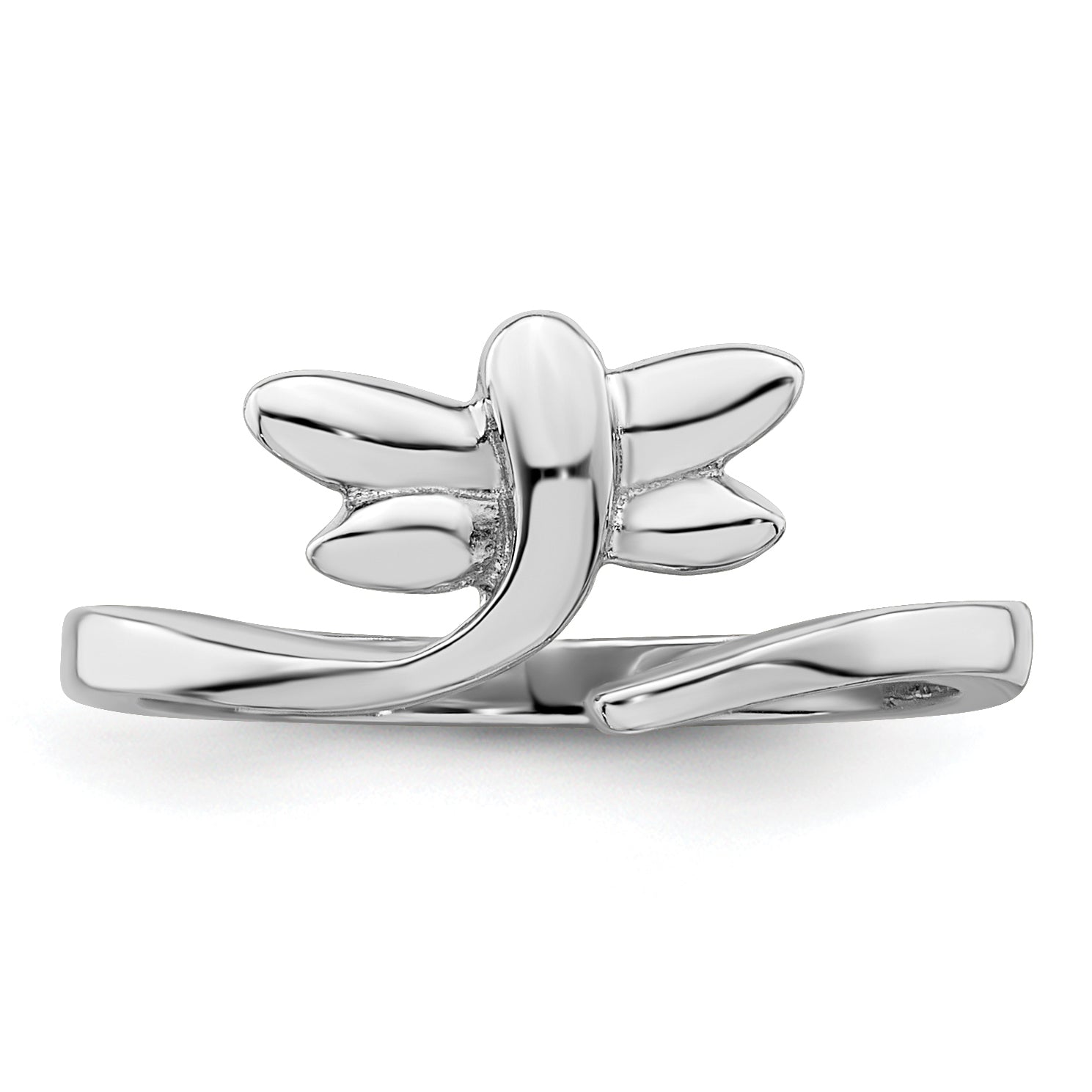 Sterling Silver Rhodium-plated Dragonfly Toe Ring