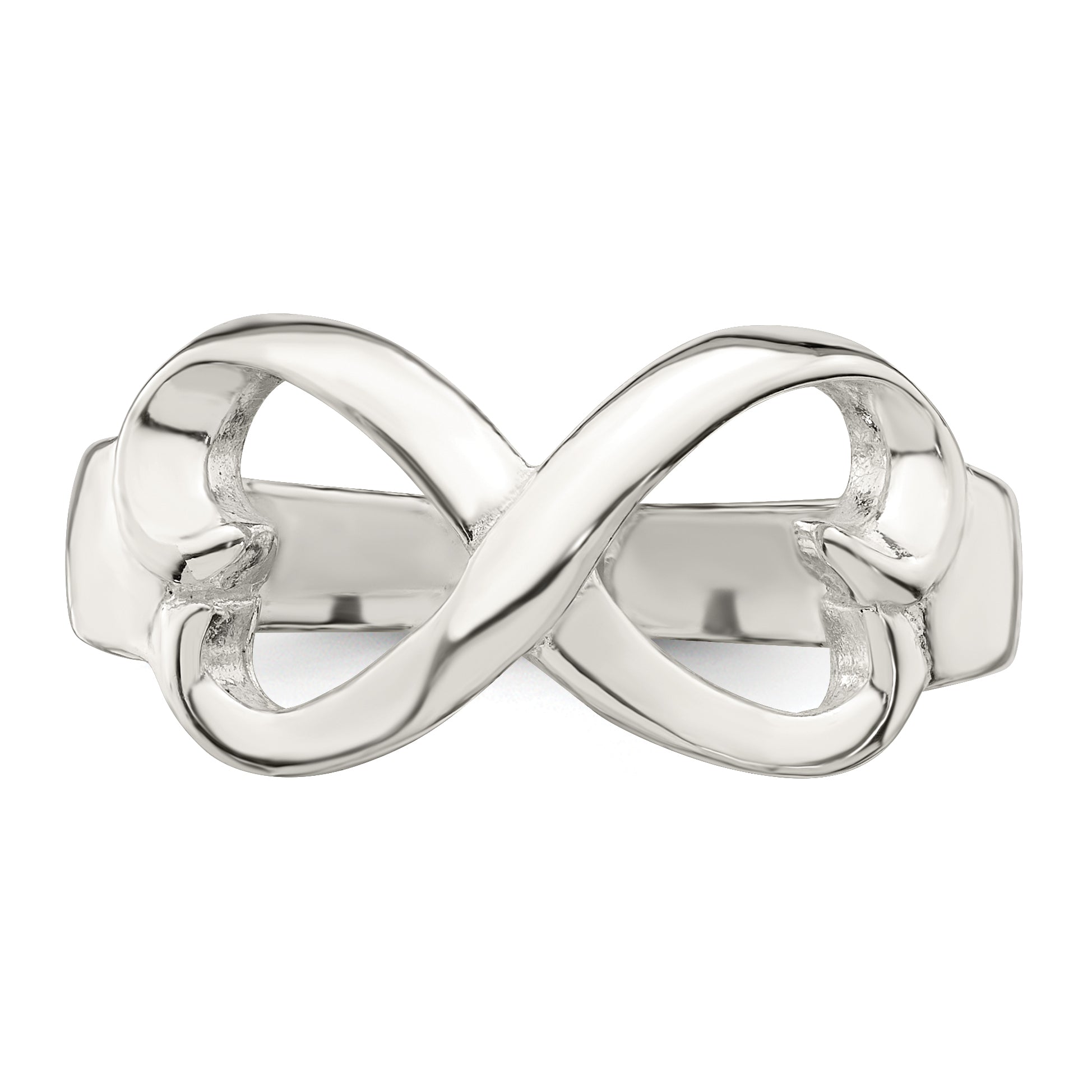 Sterling Silver Polished Heart Infinity Ring