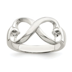 Sterling Silver Polished Heart Infinity Ring