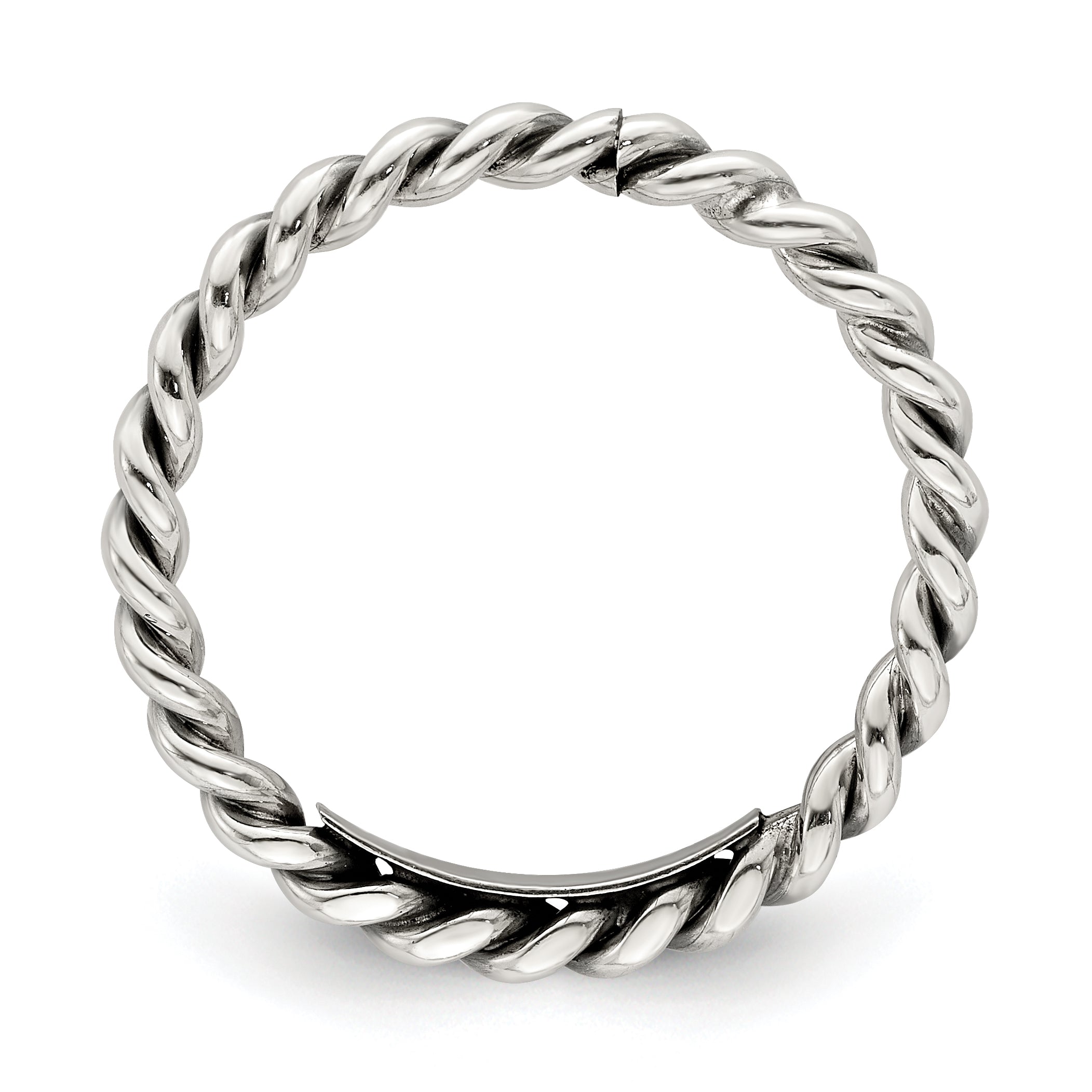 Sterling Silver Antiqued Twisted 1.75mm Women's Ring