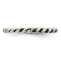 Sterling Silver Antiqued Twisted 1.75mm Women's Ring