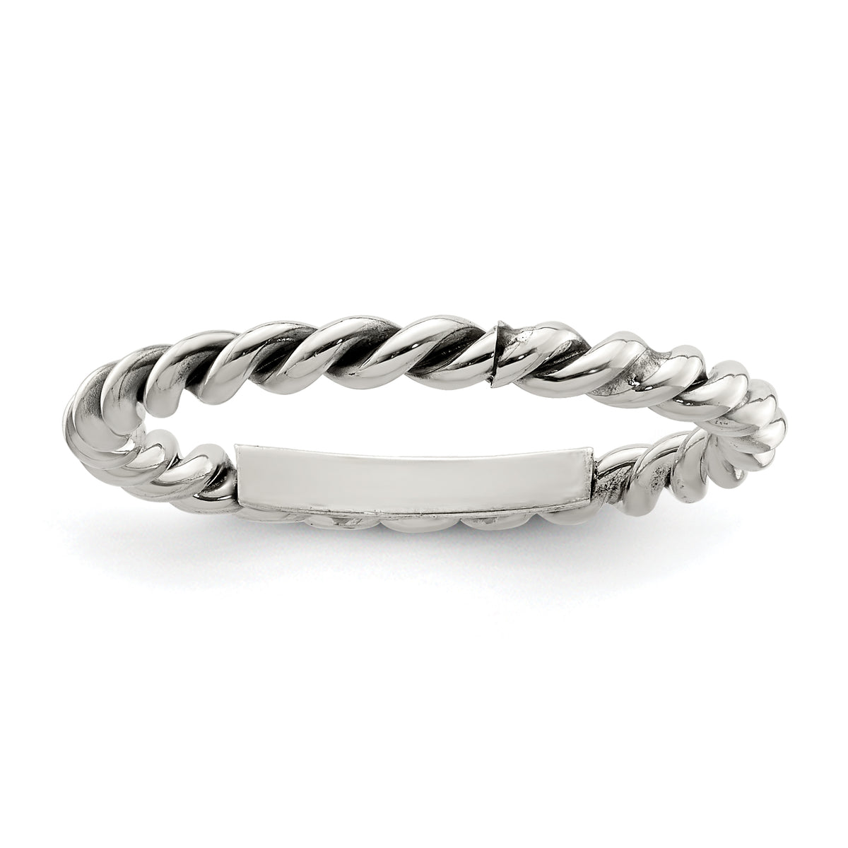 Sterling Silver Antiqued Twisted 1.75mm Women's Ring