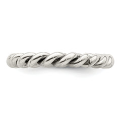 Sterling Silver Antiqued Twisted 3mm Women's Ring