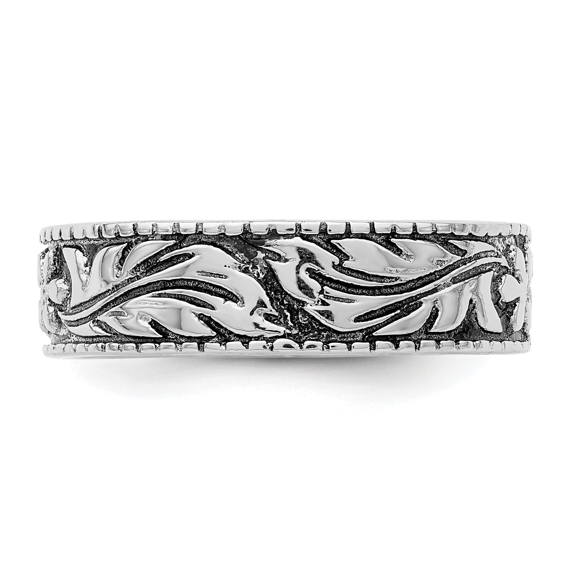 Sterling Silver Antiqued Floral Ring