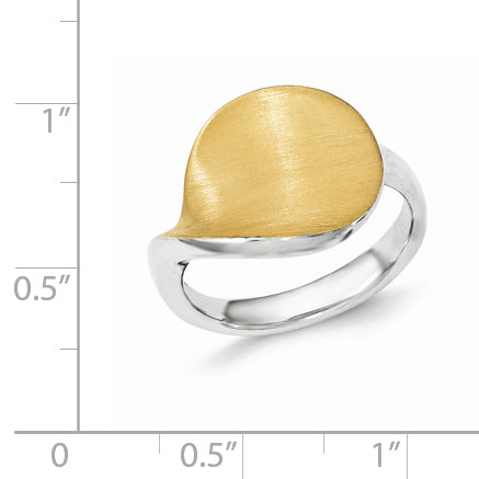 Sterling Silver Gold-plated Polished & Satin Ring