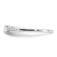 Sterling Silver Rhodium-plated Polished and CZ Ring