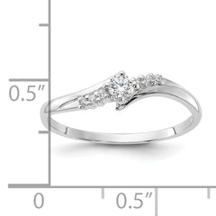 Sterling Silver Rhodium-plated and CZ Ring