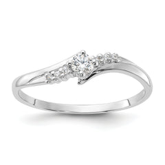 Sterling Silver Rhodium-plated and CZ Ring