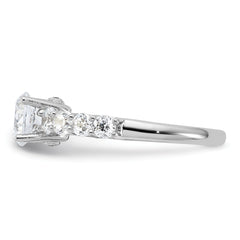 Sterling Silver Rhodium-plated Polished & CZ Ring