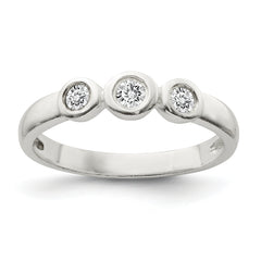 Sterling Silver Polished CZ Ring