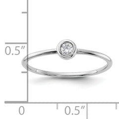 Sterling Silver Rhodium-plated Polished CZ Circle Ring