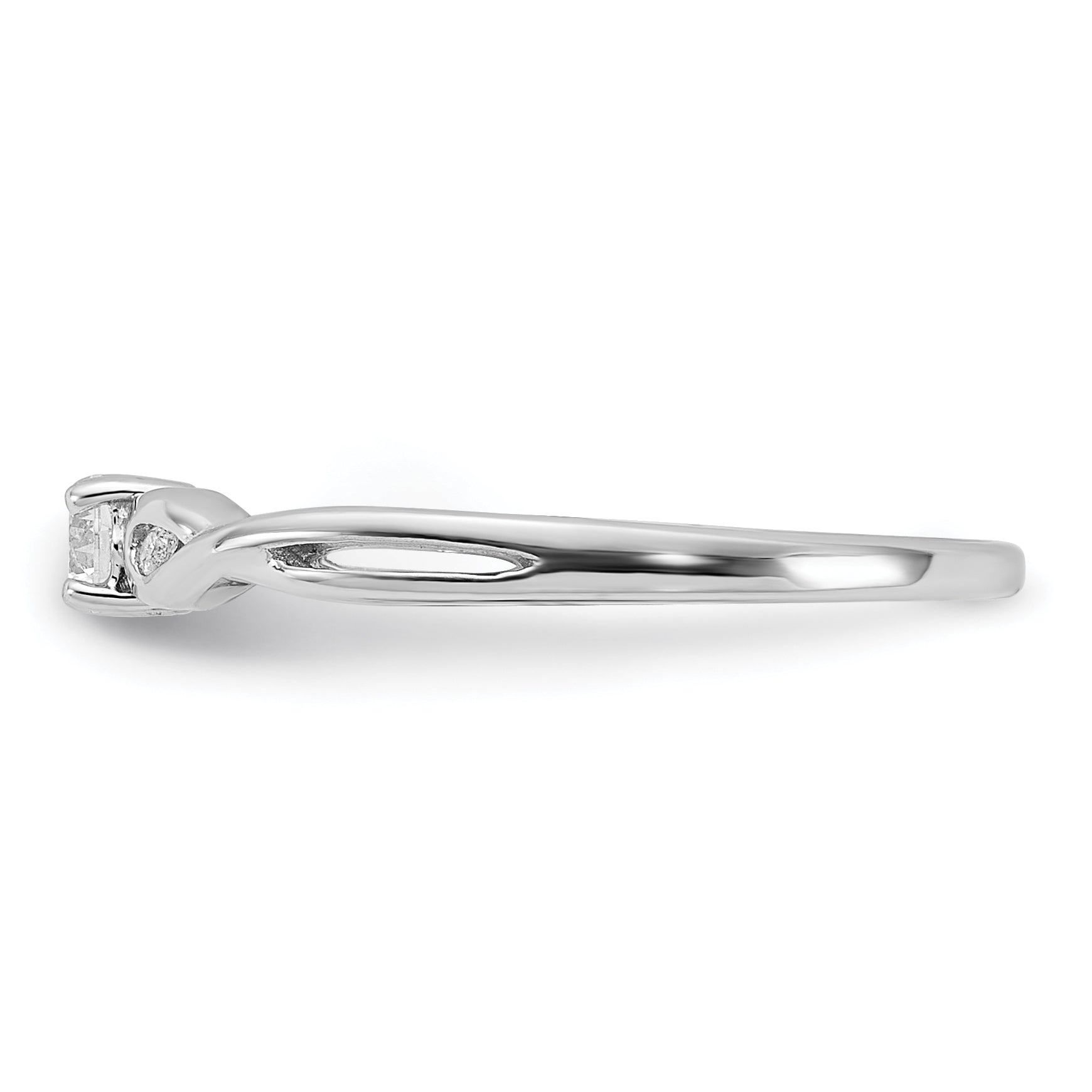 Sterling Silver Rhodium-plated and CZ Ring