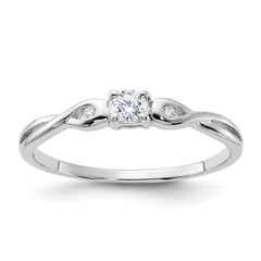 Sterling Silver Rhodium-plated and CZ Ring