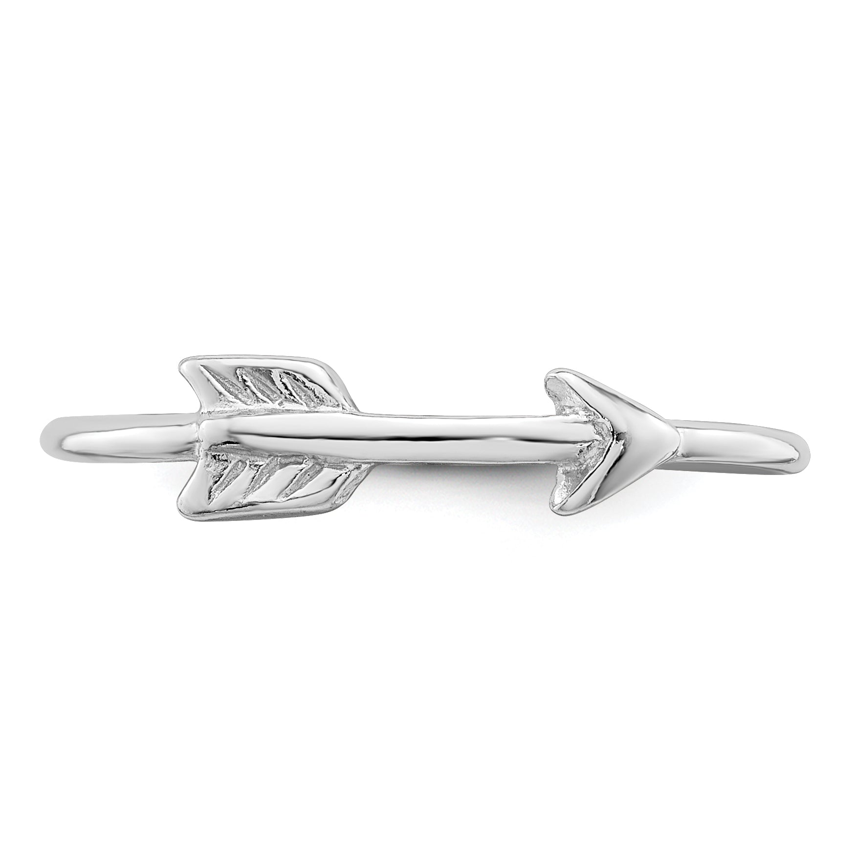 Sterling Silver Rhodium-plated Polished Arrow Ring