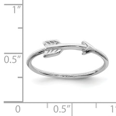 Sterling Silver Rhodium-plated Polished Arrow Ring