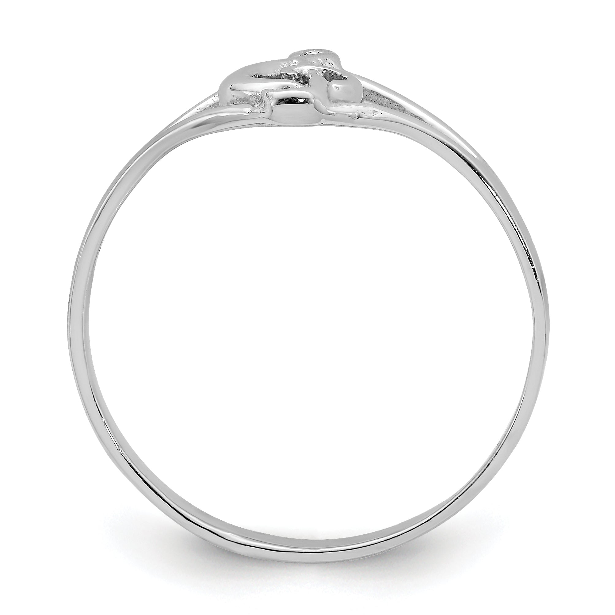 Sterling Silver Rhodium-plated Polished Music Note Ring