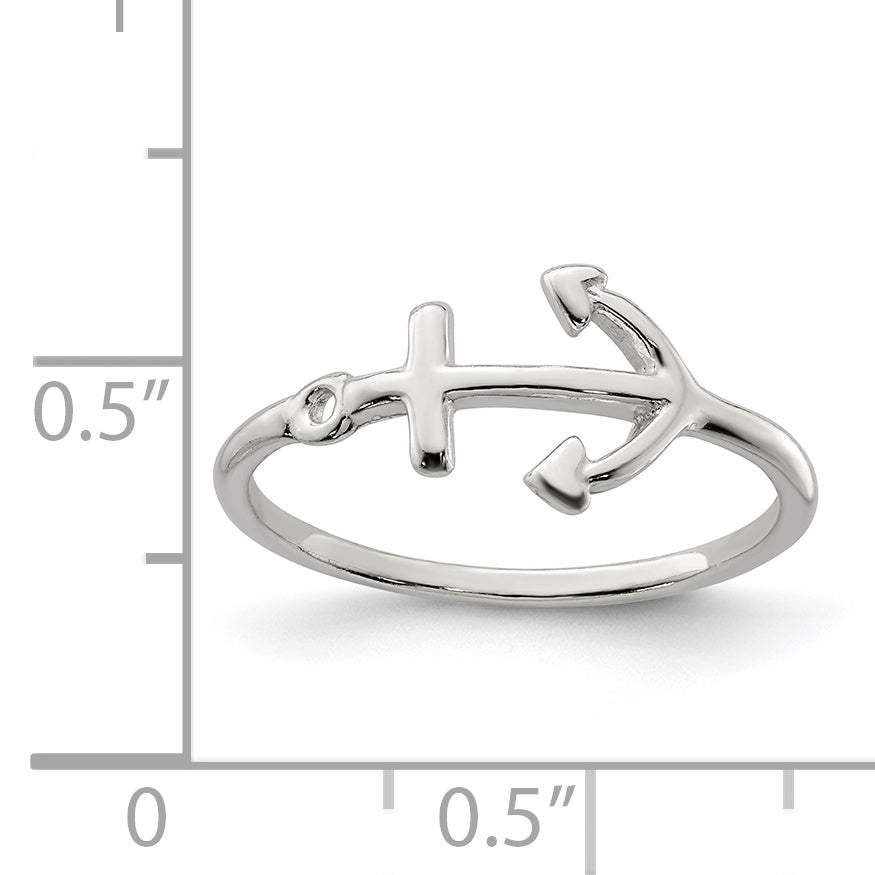 Sterling Silver Polished Anchor Ring