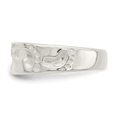 Sterling Silver Foot Print Toe Ring