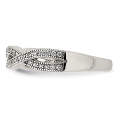 Sterling Silver Rhodium-plated CZ Ring