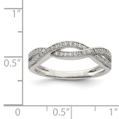 Sterling Silver Rhodium-plated CZ Ring