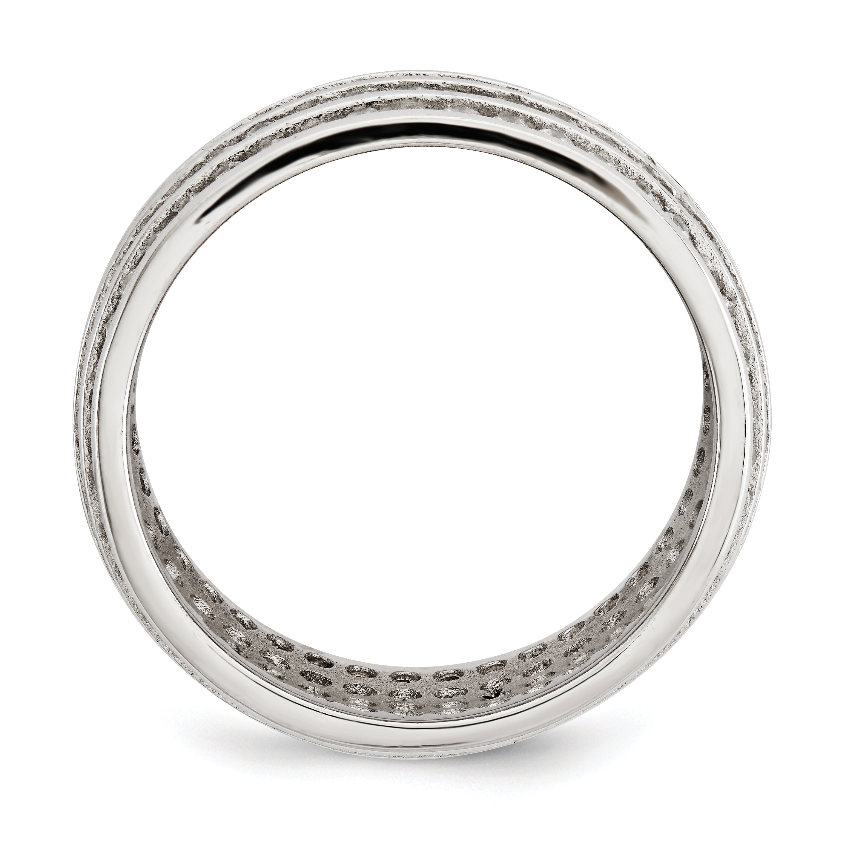 Sterling Silver Rhodium-plated 5-row Eternity Ring