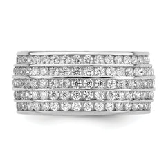 Sterling Silver Rhodium-plated 5-row Eternity Ring