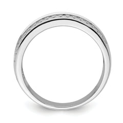 Sterling Silver Rhodium-plated and CZ Ring