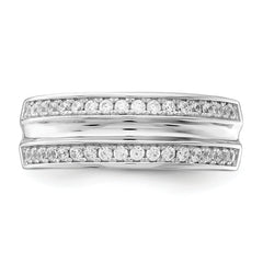 Sterling Silver Rhodium-plated and CZ Ring