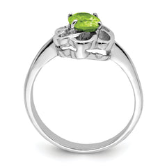 Sterling Silver Rhodium Peridot Ring