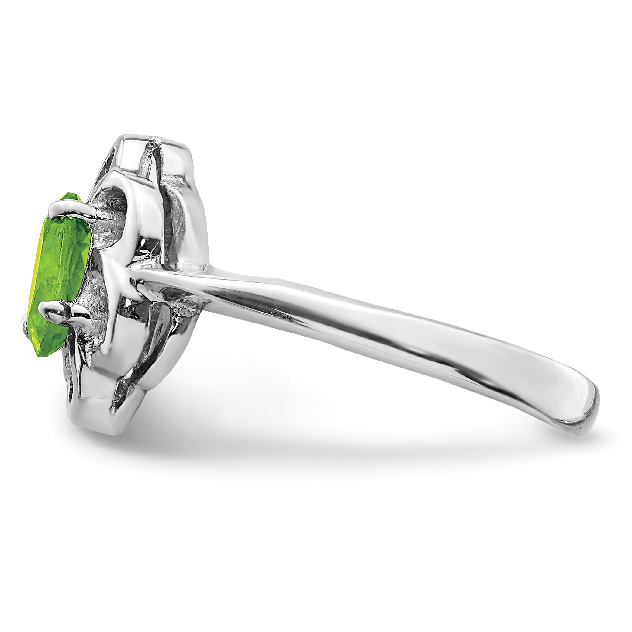 Sterling Silver Rhodium Peridot Ring